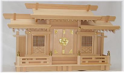 神棚 格子付 三社 （小）3A 木曽桧【smtb-tk】 （神具 神殿 お宮 の ハセガワ 国産品） /神棚用品