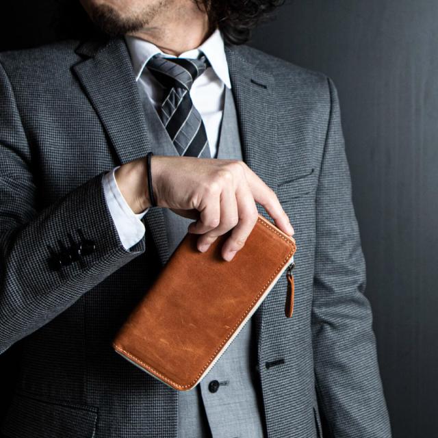 L字ファスナー 長財布 国産 本革 ホースレザー 馬革 レザー 財布 革