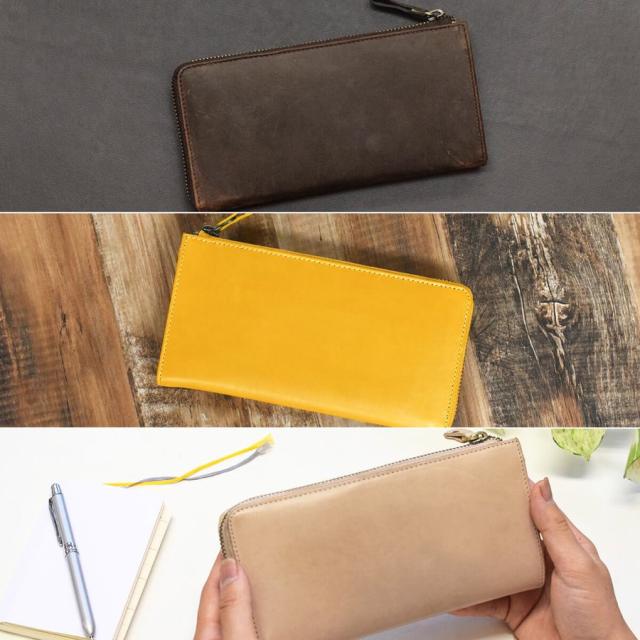 長財布 財布 メンズ レディース L字ファスナー 牛革 本革 オールレザー