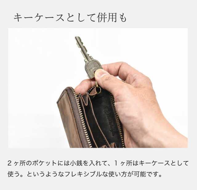 売り大阪本革レザーコインケース　ミニ財布　ラウンドファスナー 黒　BLACK a 小物