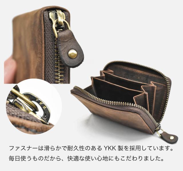 希少デザイン✨ルブタン　レザー　ラウンドファスナー　キーケース　コインポーチ　革 コインケース 革 角型 財布 カダケス 小銭入れ 小さい メンズ