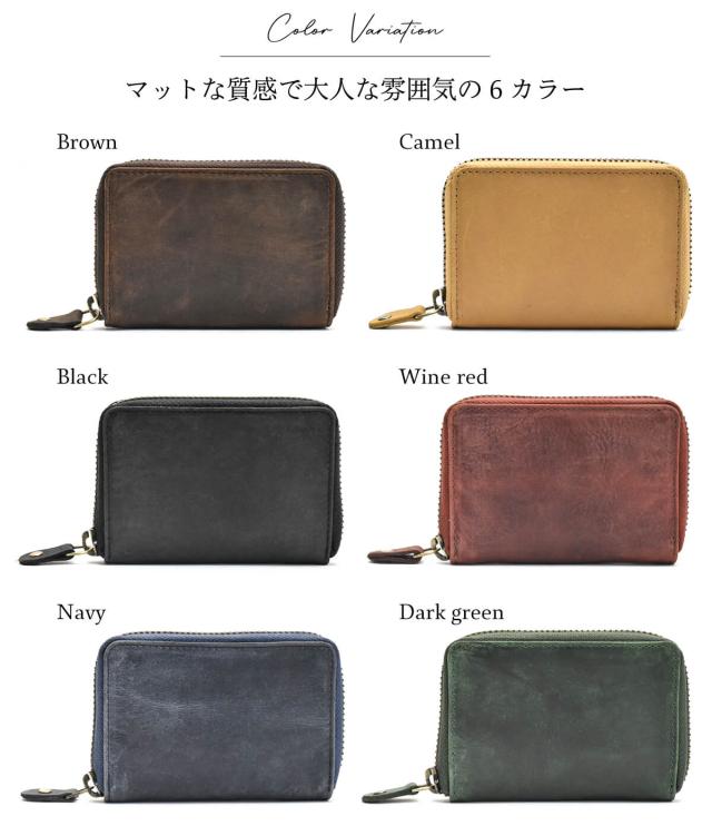 ガルニ　GARNI 小物ケース　コイン　ブラウン　メンズ　レディース　新品未使用 コインケース メンズ ラウンドファスナー 本革 レザー 小銭入れ