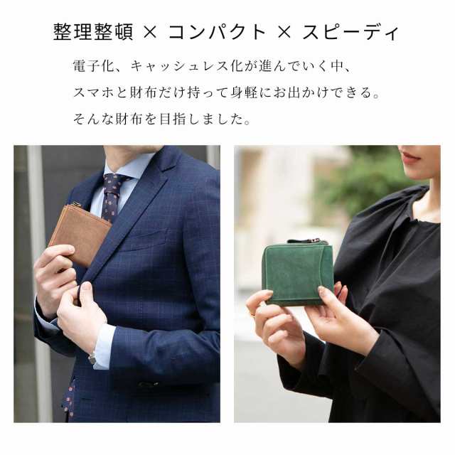 メンズ レディース ミニ財布 コンパクト L字ファスナー TIDY