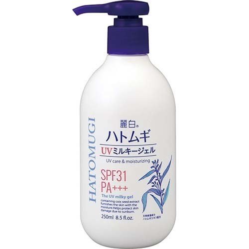 送料無料  熊野油脂 麗白 ハトムギ UV ミルキー ジェル 250ml 36本セット 【ケース販売】