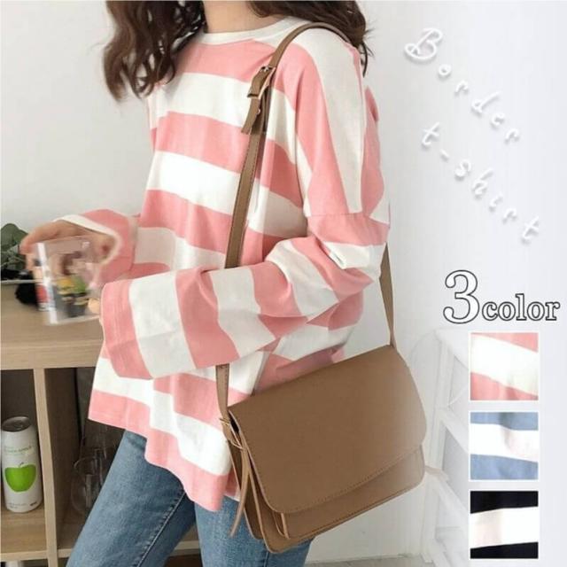 1000円ポッキリ 送料無料 即納 毎日発送 Tシャツ 長袖 ボーダー柄 ピンク ホワイト 大きいサイズ ロング ブラウス トップス ガーリの通販はau Pay マーケット Orange