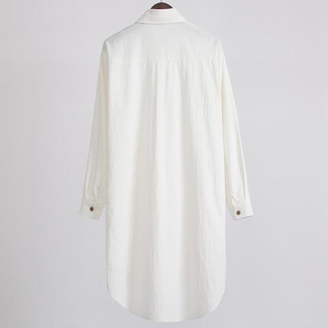 シャツワンピース ロングシャツ レディース 長袖シャツ ゆるシャツ チュニックワンピース シャツワンピ トップス 折り襟 薄手 の通販はau Pay マーケット Tkg