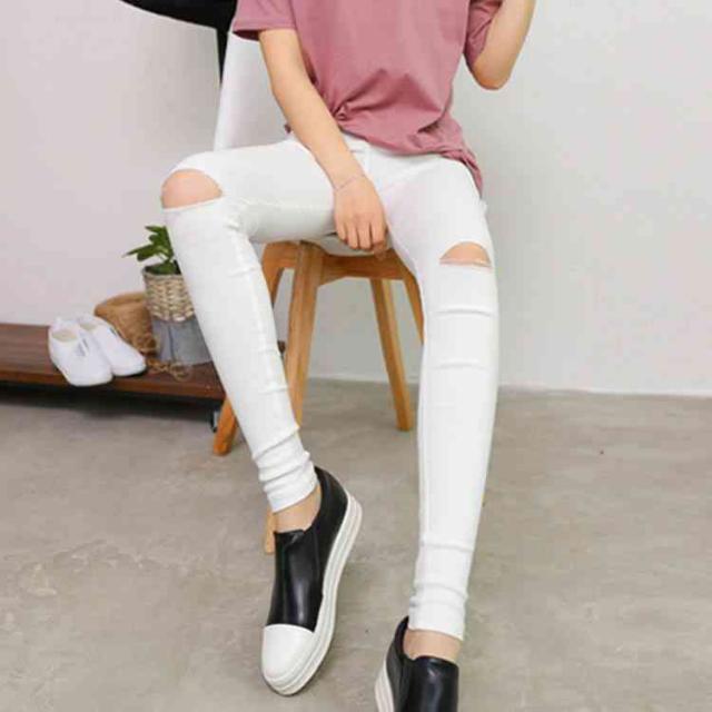 スキニーパンツ レディース 美脚 レギンスパンツ ダメージ加工 パンツ 黒の通販はau Pay マーケット Tkg