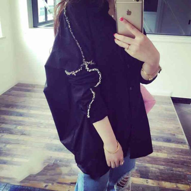 シャツ 長袖 レディース ブラウス 白シャツ ホワイト ワイシャツ 細身 無地 Ol 大きめの通販はau Pay マーケット Tkg