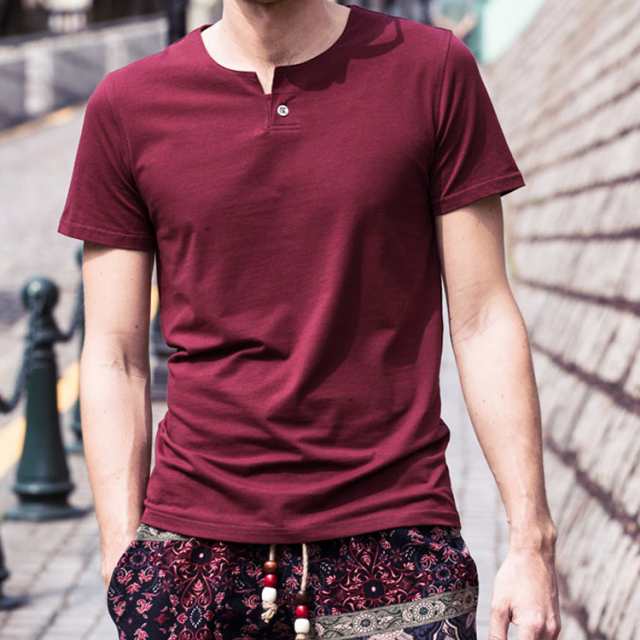 半袖ヘンリーネックtシャツ メンズ ヘンリーネック 半袖tシャツ メンズ半袖tシャツ 無地 半袖tシャツ 半袖 Tシャツ Tシャの通販はau Pay マーケット Tkg
