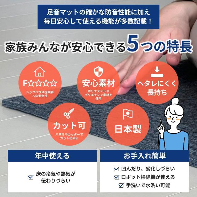 防音マット 防音シート 足音マット 厚さ7mm 50cm×100cm 10枚セット