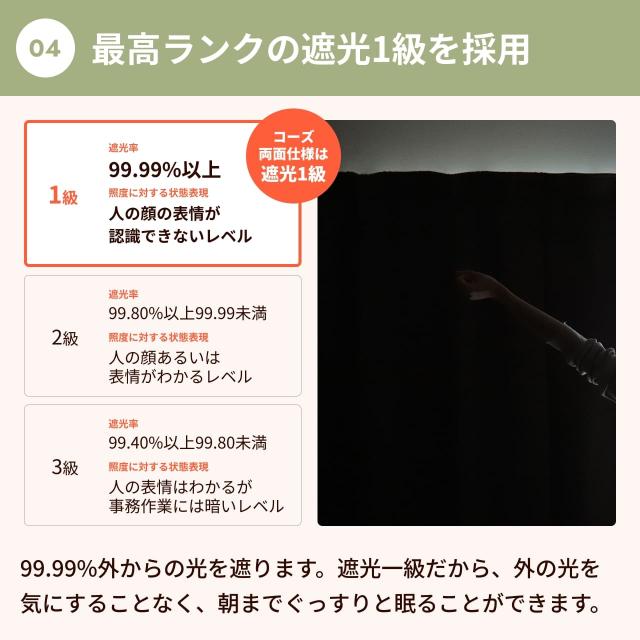 防音カーテン 遮光1級 コーズ両面仕様 イージーオーダー 幅141-160cm 丈211-240cm_10