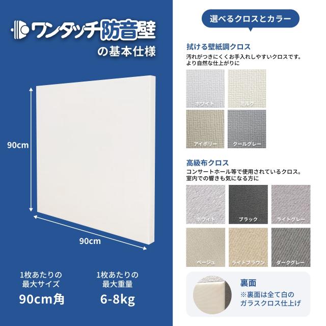 防音パネル 防音シート ワンタッチ防音壁 スタンダード 高級布クロス