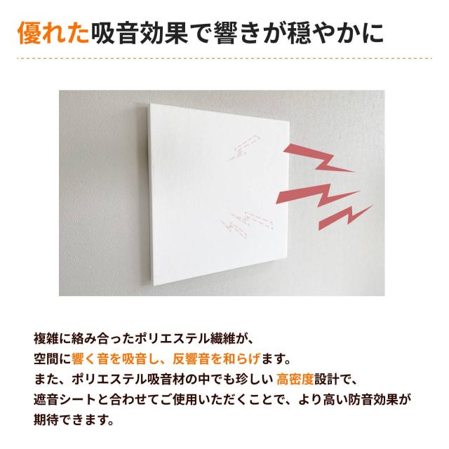 ポリリーフ 500mm×500mm×30mm 2枚入り ポリエステル 吸音材 吸音 防音