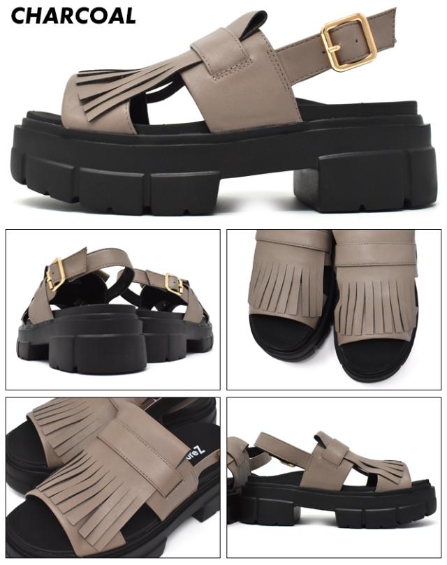 asics AcureZ フリンジ バックストラップサンダル レディース ベルト