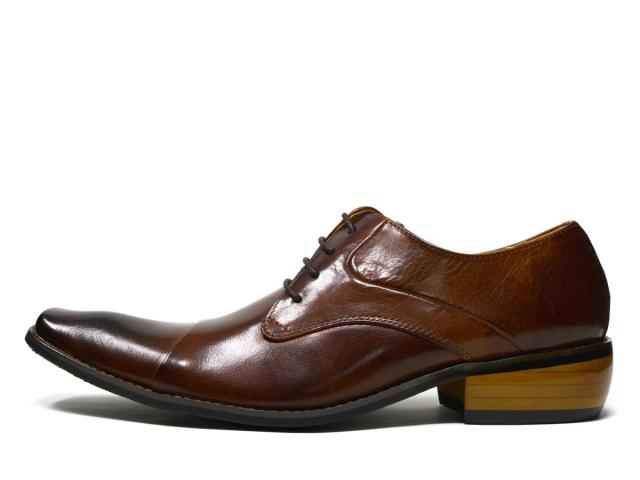 ストレートチップ メンズ ビジネスシューズ 茶色 本革 革靴 レザー