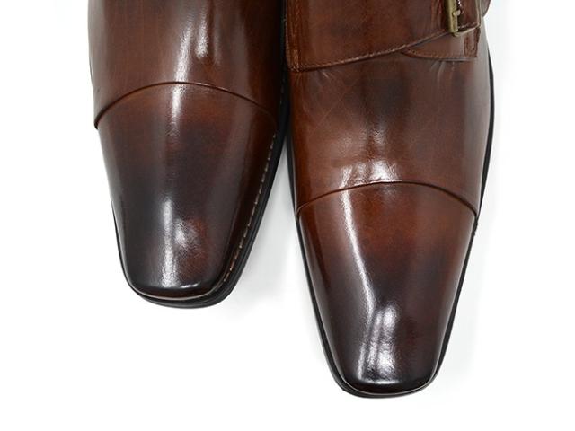 メンズ ビジネスシューズ ダブルモンク ストレートチップ 本革 革靴