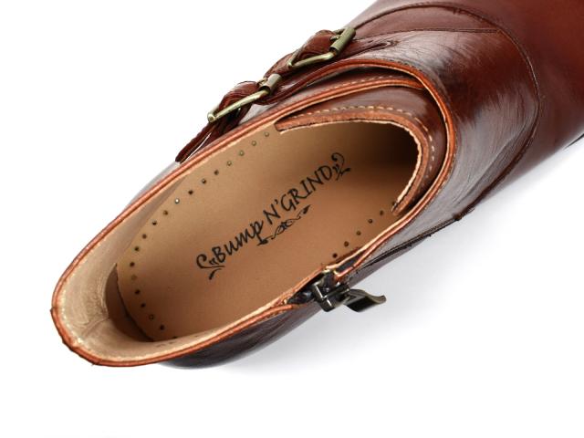 Bump N Grind ビジネスシューズ ブーツ ダブルモンクストラップ メンズ 茶色 キャメル ブラウン 本革 スーツ 靴 おしゃれ 革靴 ドレスシューズ サイドファスナー BG-2804 バンプアンドグラインド ポイント消化 Bump N Grind ビジネスシューズ ブーツ ダブルモンクストラップ メンズ