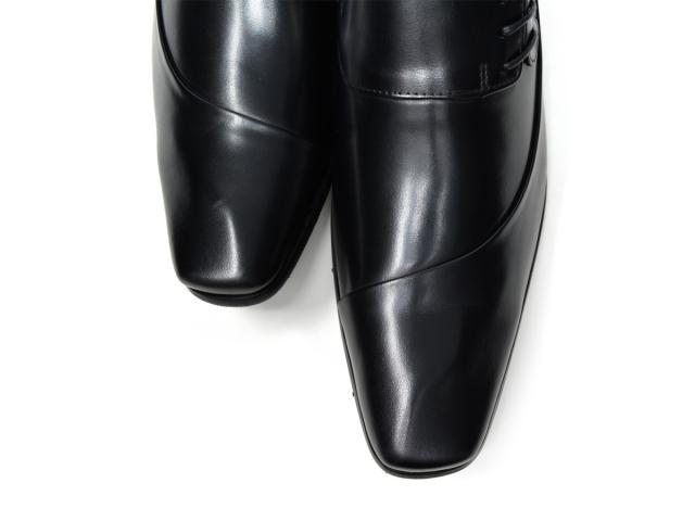 ビジネスシューズ サイドゴア メンズ 本革 革靴 黒 サイドシューレース