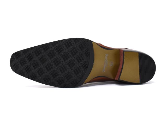 メンズ ビジネスシューズ 本革 革靴 茶色 デザインキャップトゥ