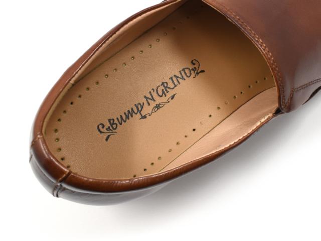 Bump N Grind ビジネスシューズ メンズ 紐なし スリッポン 斜めストレートチップ ドレスシューズ 革靴 本革 ロングノーズ BG6051 バンプアンドグラインド 仕事着 履きやすい 疲れない 痛くない 歩きやすい ポイント消化