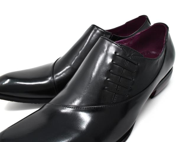 Bump N Grind メンズ ビジネスシューズ スリッポン 本革 ロングノーズ スーツ 革靴 オフィス サイドゴア 黒 ブラック ドレスシューズ おしゃれ BG-6071 バンプアンドグラインド 冬新作 ポイント消化 Bump N Grind メンズ ビジネスシューズ スリッポン 本革 ロングノーズ