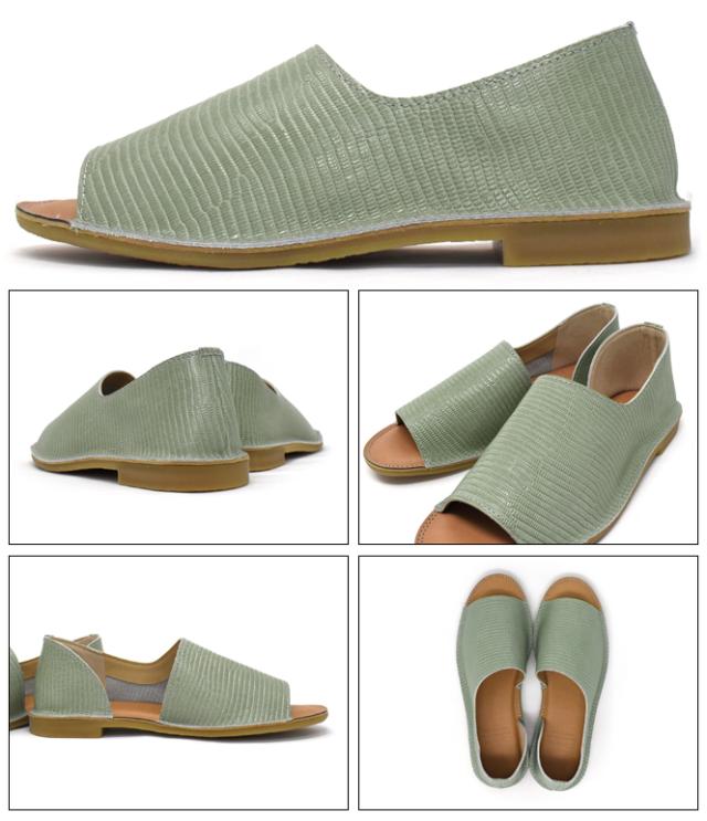 Recipe レシピ サンダル ローヒール オープントゥ 本革 2E 相当 痛くない 歩きやすい 履きやすい フラットシューズ つっかけ スリッパ 黒 緑 茶色 灰色 生成り 日本製 疲れない フラットサンダル ぺたんこ靴 レディース 本革 レシピ 夏新作 ポイント消化 Recipe レシピ サンダル ローヒール オープントゥ 本革 2E 相当 痛く