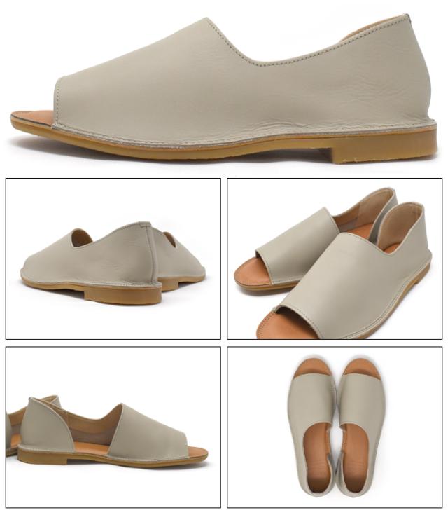 Recipe レシピ サンダル ローヒール オープントゥ 本革 2E 相当 痛く