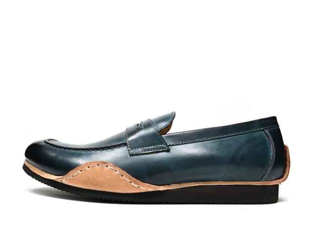 ローファー メンズ スリッポン 本革 革靴 レザー 茶色 紺色 スリー