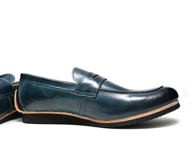 ローファー メンズ スリッポン 本革 革靴 レザー 茶色 紺色 スリー