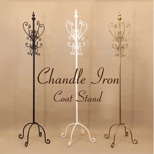 【Chandle Iron Coat Stand】★オシャレに演出シャンドルアイアン コートスタンド アンティーク レトロ バッグ コートハンガー ハンガー