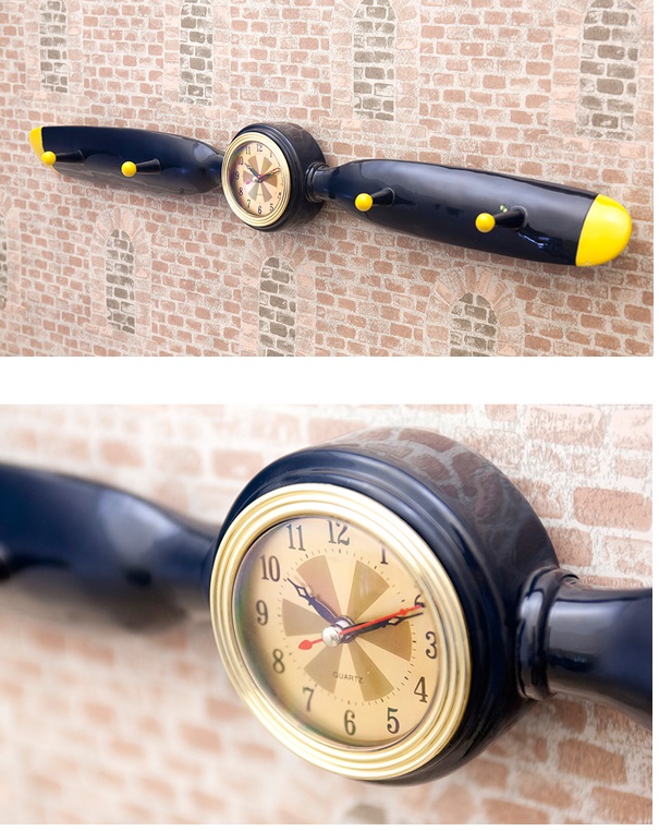 プロペラ　壁掛け時計　おしゃれヴィンテージ時計 プロペラ壁掛け時計おしゃれヴィンテージ時計