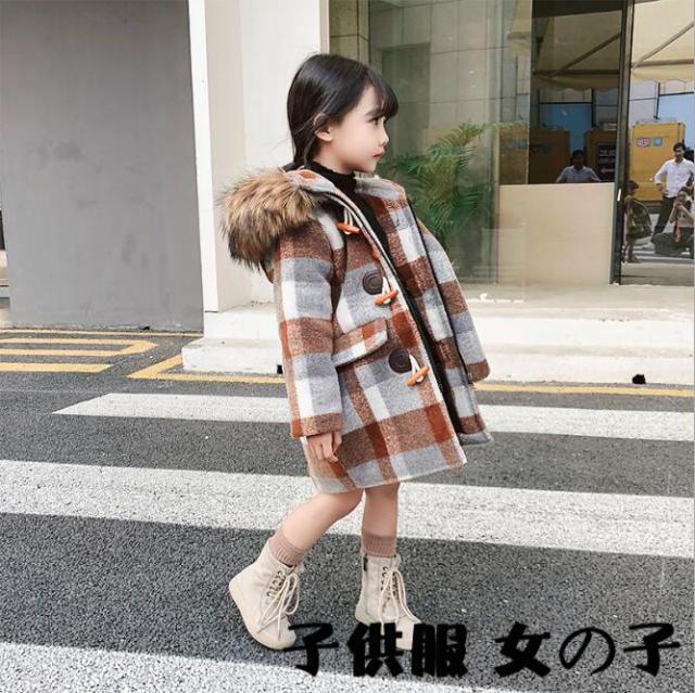 ダッフルコート 子供コート フード付き 女の子 アウター 韓国風 秋冬 ロングダッフルコート チェック柄 防寒 110cm 150cmの通販はau Pay マーケット リベラルsaitama