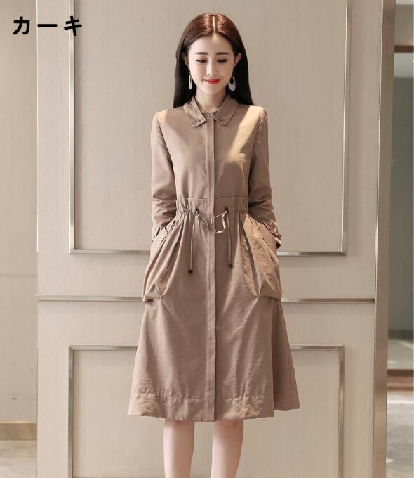 ワンピース ひざ丈ワンピース キャラメル シャツワンピース 2色 カーキ 茶色 長袖 きれいめ オシャレ お出掛け 通勤の通販はau Pay マーケット リベラルsaitama