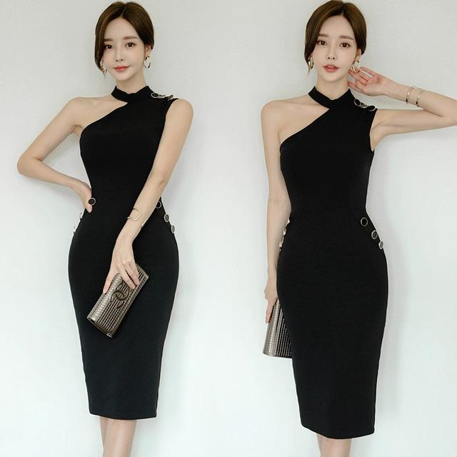 ワンショルダー ブラック タイトワンピース ドレス 二次会 お呼ばれ スリット 膝丈ワンピース ホワイト 無地 韓国風 キャバドレスの通販はau Pay マーケット リベラルsaitama