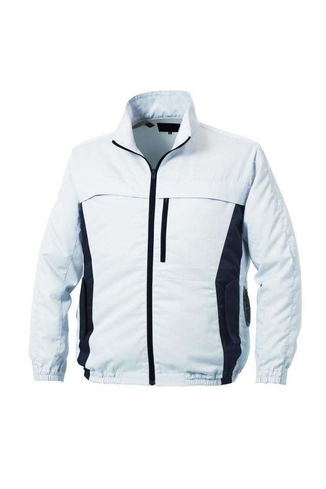 【メーカー直送・代引不可】【空調服】　長袖ブルゾン(エプロン付)(ウェアのみ) シルバー L [KU92340K30S3] メーカー直送・代引不可】【空調服】 長袖ブルゾン(エプロン付)(ウェア