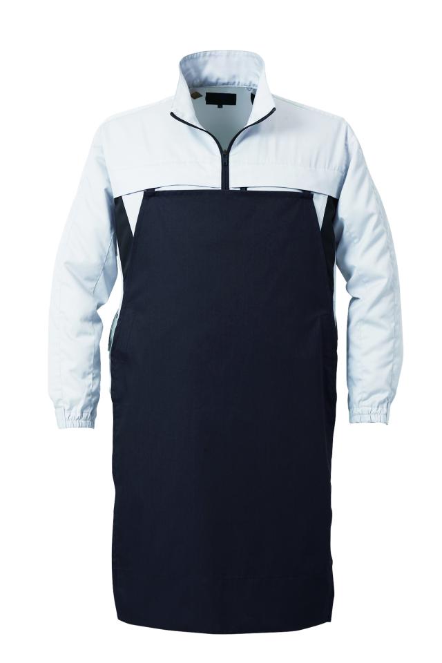 【メーカー直送・代引不可】【空調服】　長袖ブルゾン(エプロン付)(ウェアのみ) シルバー 3L [KU92340K30S5] メーカー直送・代引不可】【空調服】 長袖ブルゾン(エプロン付)(ウェア