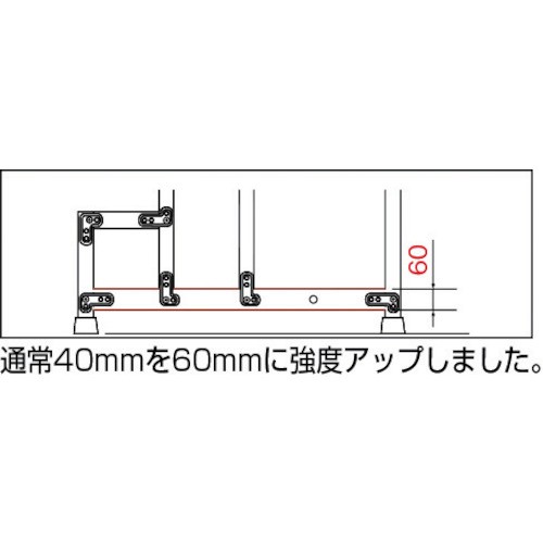 （直送品　代引不可）ＴＲＵＳＣＯ　トラスコ中山　作業用踏台　アルミ製・高強度タイプ　３段　TSF-369 (TSF369) (262-1665) 【作業台/