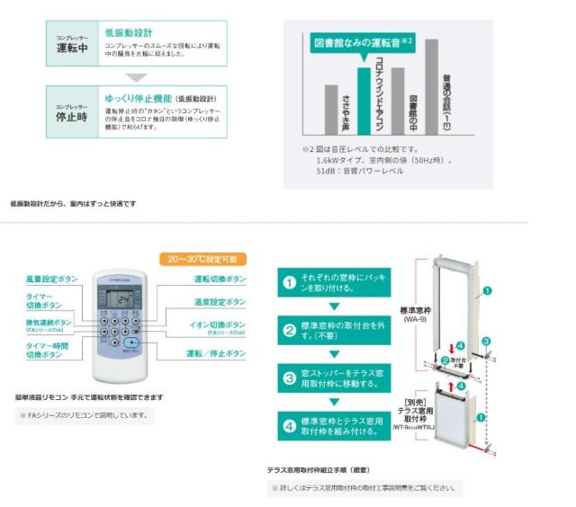 CORONA ウィンドエアコン CW-FA1625R-WS CORONA（コロナ） CW-1625R-WS CORONA 冷房専用 窓用 ウインド