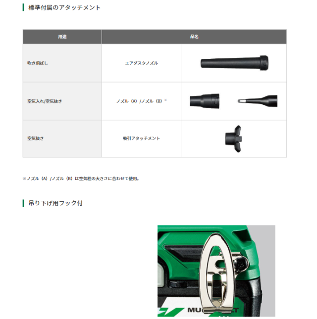 (メーカー直送 代引不可)HiKOKI(ハイコーキ) 18V コードレスエアダスタ RA18DA(NNBL) 本体のみ　※バッテリー・充電器別売り【DIY/電動工具/吹き飛ばし/清掃】_3