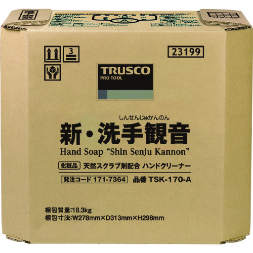 ＴＲＵＳＣＯ　ハンドソープ　新・洗手観音　１７．０ｋｇ　バックインボックス　TSK-170-A　（171-7364）