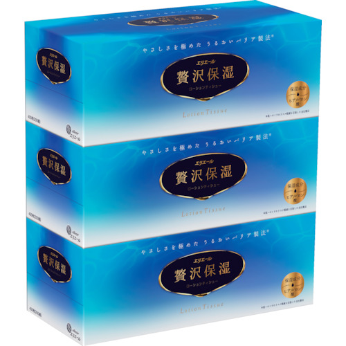 エリエール　贅沢保湿ティシュー　ボックス３Ｐ (468-0212) (21000077)
