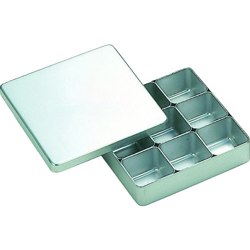 ＴＲＵＳＣＯ　アルミ検食容器　ボックス９個付　１５０Ｘ１５０Ｘ３８ (207-2803) (AFS150)