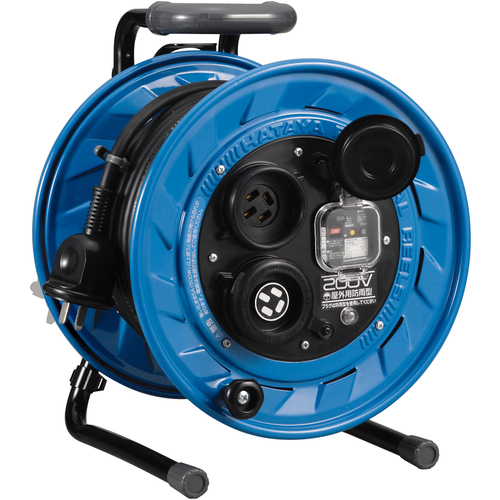 ハタヤ　三相２００Ｖ型屋外用コードリール　２０ｍ　アース・ブレーカー付 (851-3835) (BFS202M)