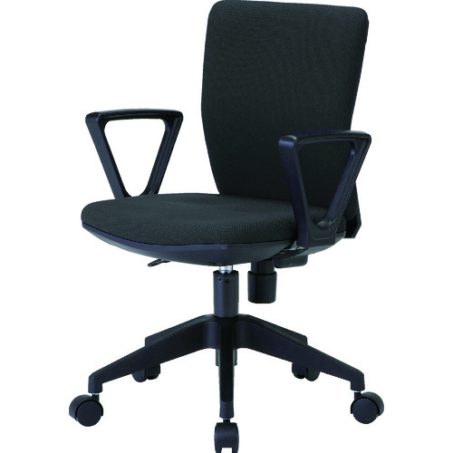 ＴＲＵＳＣＯ　体圧分散オフィスチェア　布張り　肘付　ブラック (207-4524) (FCC55ABK)