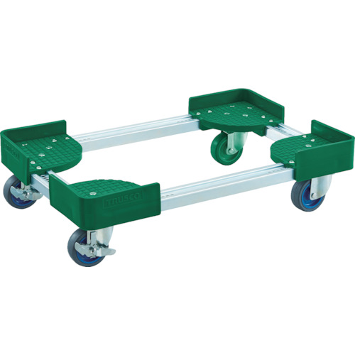 ＴＲＵＳＣＯ　伸縮式コンテナ台車　内寸３００−４００Ｘ４００−５００　ＡＣ　ストッパー付 (854-9213) (FCD3040ALGS)