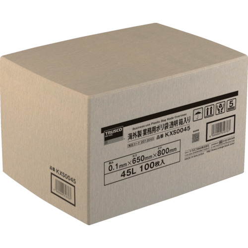 ＴＲＵＳＣＯ 外国で製 御勤め用ポリ袋 澄み切った・箱入 ０．１×１２０Ｌ １００枚入 (207-2052) (KXS00120)