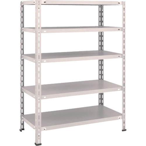 ＴＲＵＳＣＯ　スチールラック　軽量棚　中棚ボルトレス型　８７５Ｘ４５０Ｘ１２００　５段　ネオグレー (503-5252) (L43X15)