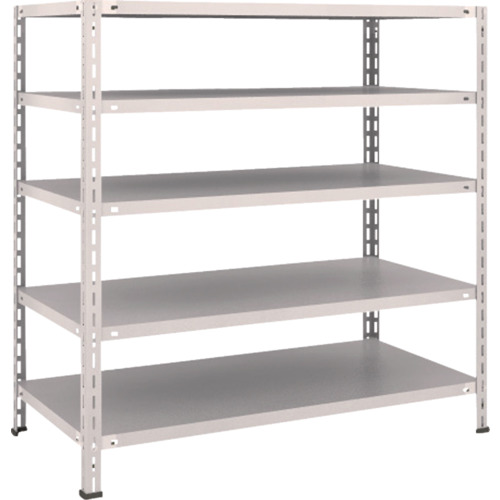 ＴＲＵＳＣＯ　スチールラック　軽量棚　中棚ボルトレス型１２００Ｘ６００Ｘ１２００　５段　ネオグレー (503-5309) (L44W15)