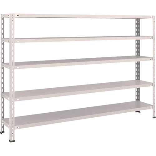 ＴＲＵＳＣＯ　スチールラック　軽量棚　中棚ボルトレス型１８００Ｘ３００Ｘ１２００　５段　ネオグレー (503-5406) (L46V15)