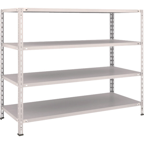 ＴＲＵＳＣＯ　スチールラック　軽量棚　中棚ボルトレス型１５００Ｘ６００Ｘ１２００　４段　ネオグレー (503-5457) (L45W14)